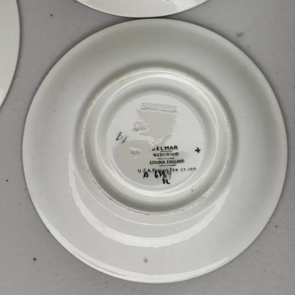 Wedgwood Belmar Plates Set 1917 Antique Dinnerware Floral Basket
